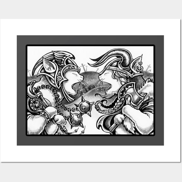 Viking Cats Wall Art by Nat Ewert Art